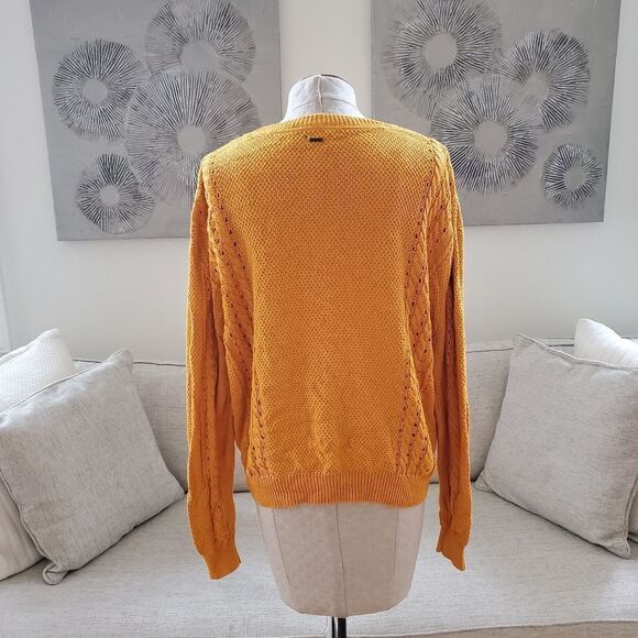 ✨ VOLCOM ✨ Cable Bodied Boxy Fit Crew Neck Sweater - [XXL, Mustard Gold] - Picture 9 of 14